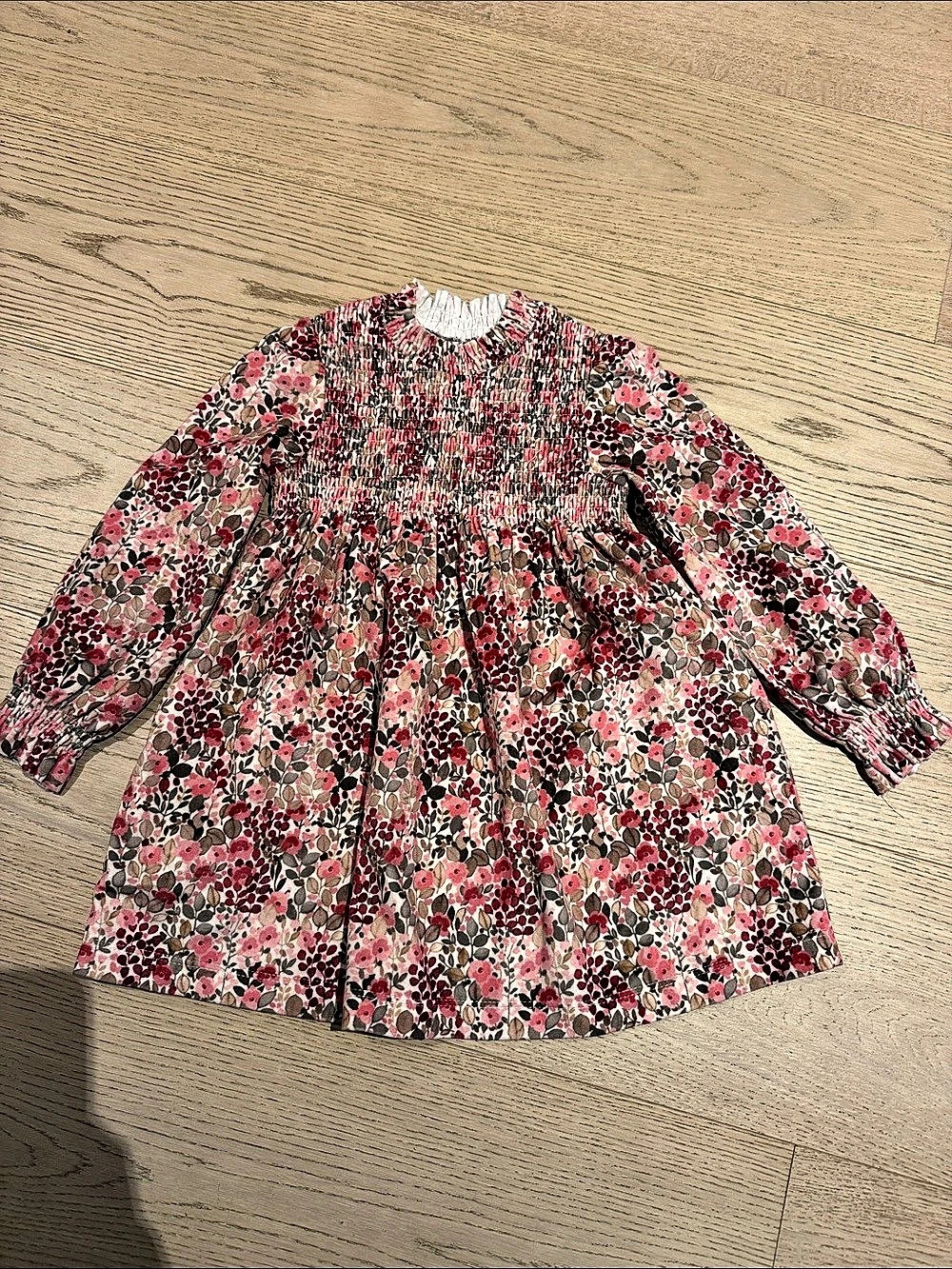 Mayoral Floral Smocked Dress in Pink & Red Size 36M Like New